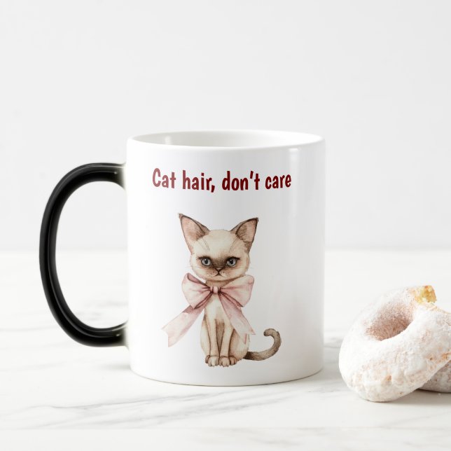 Magic Cute Mug de chat avec citation amusante (Avec donut)