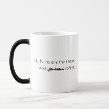 Drôle Citation tendance Cadeau Café Mug Twins Gin