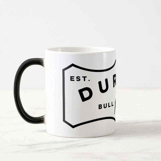 Magic Durham NC Bull Ville Étiquette Couleur Morpher Mug (Gauche)