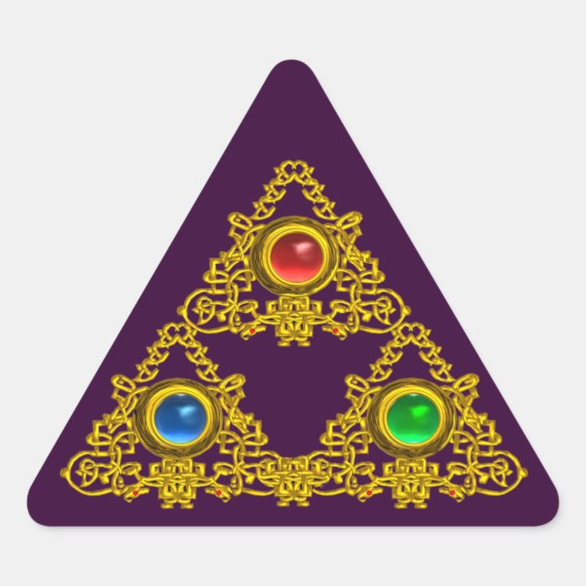 MAGIC ELFIC TALISMAN /GOLD TRIANGLE MIT GEMSTONS DREIECKIGER AUFKLEBER (Vorderseite)