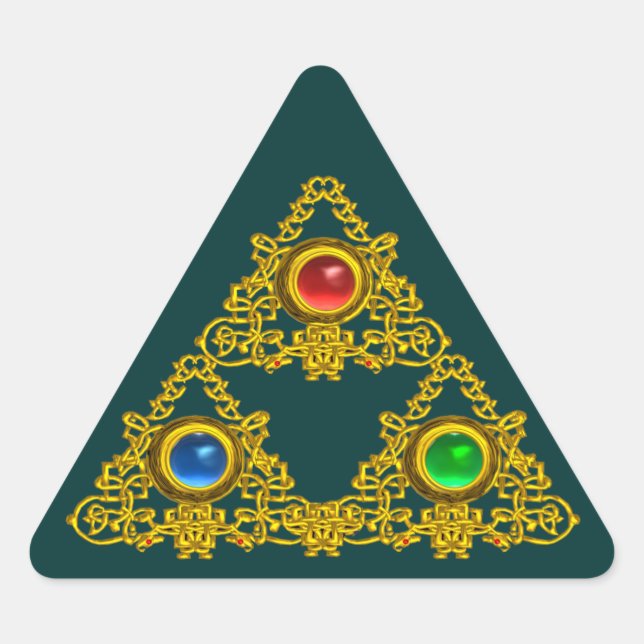 MAGIC ELFIC TALISMAN /GOLD TRIANGLE MIT GEMSTONS DREIECKIGER AUFKLEBER (Vorderseite)