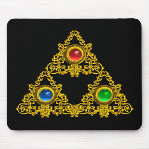 MAGIC ELFIC TALISMAN /GOLD TRIANGLE MIT GEMSTONS MOUSEPAD