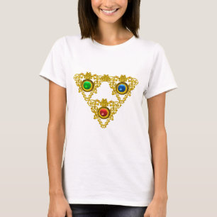 MAGIC ELFIC TALISMAN /GOLD TRIANGLE MIT GEMSTONS T-Shirt