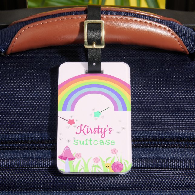 Magic Fairy Rainbow | Personalisierte Kinder / Mäd Gepäckanhänger (Vorderseite Insitu 2)