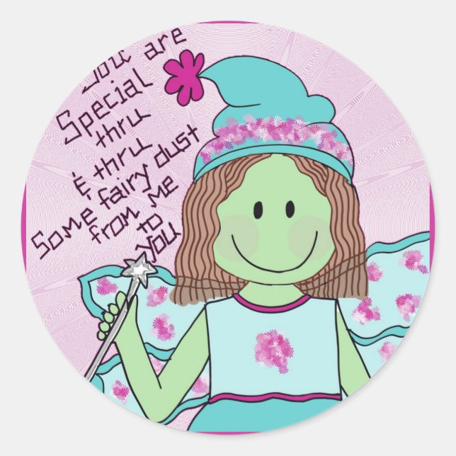 Magic-Feenstaub Runder Aufkleber (Vorderseite)
