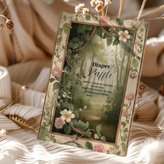 Magic Floral Forest Raffle Diapper Begleitkarte (Von Creator hochgeladen)