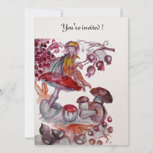 MAGIC FOLLET OF MUSHROOMS Fantasy Baby Shower Einladung