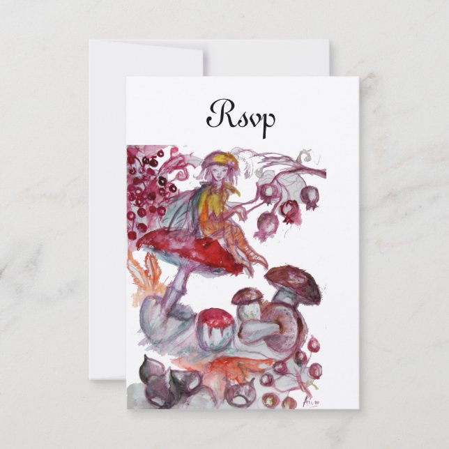 MAGIC FOLLET OF MUSHROOMS Red White Fantasy UAWG Einladung (Vorderseite)