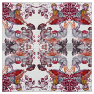 MAGIC FOLLET OF MUSHROOMS Red White Flora Fantasy Stoff