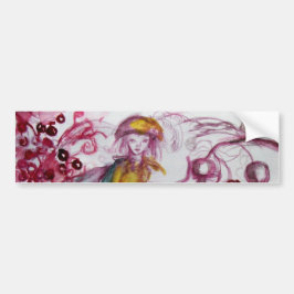 MAGIC FOLLET OF MUSHROOMS Red White Floral Fantasy Autoaufkleber
