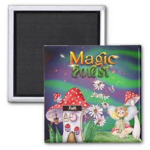 Magic Forest Niedlich Elf Individuelle Name Magnet