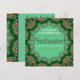 Magic Garden Green Lace Graduation Einladungen