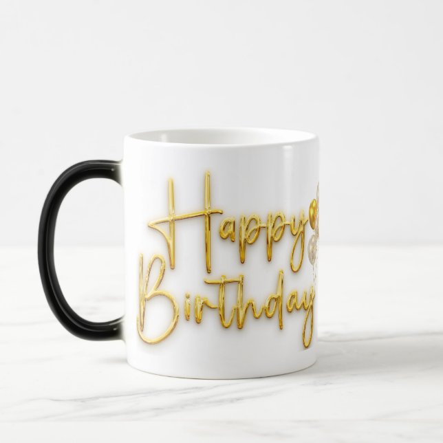 Magic Golden Happy Birthday Mug (Gauche)