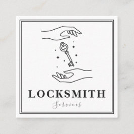 Magic Hands & Key Locksmith Services Elegant Quadratische Visitenkarte