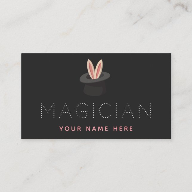 Magic Hat Rabbit Bunny Oars Magician Social Media Visitenkarte (Vorderseite)