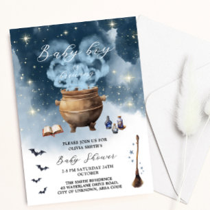 Magic Hexe Cauldron Baby Boy Brewing Baby Shower Einladung