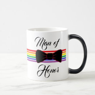 Magic Homme d'honneur Burgundy Bow Cravate café Mug