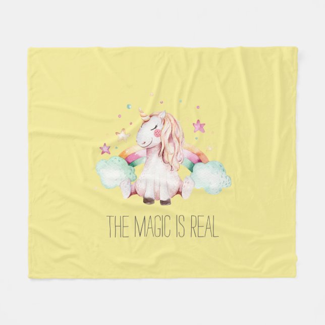 Magic is Real Unicorn Fleecedecke (Vorderseite (Horizontal))