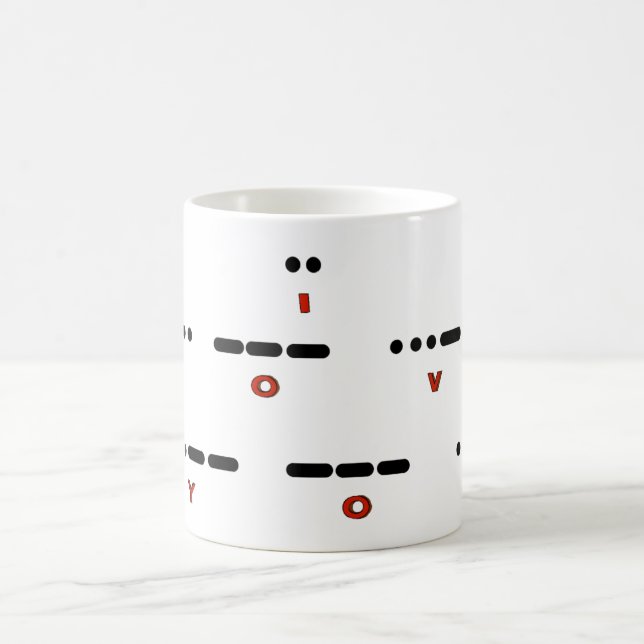 Magic Je T'Aime Morse Code Morphing Mug (Centre)