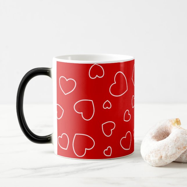 Magic Jouer Joyeux Coeurs - Belle Mug Rouge (Avec donut)