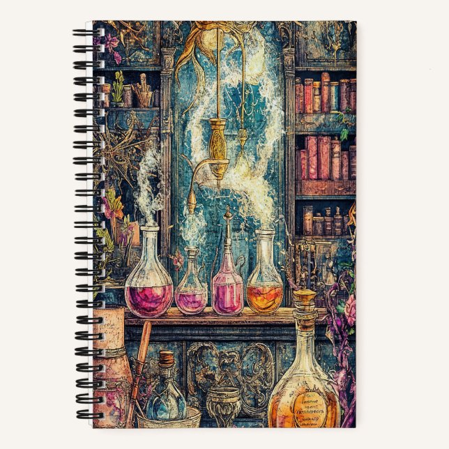 Magic Labrador 5.5" x 8.5" SpiralNotebook Notizbuch (Vorderseite)