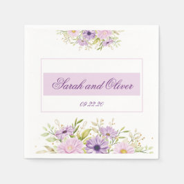 Magic Lila Wedding Floral Serviette