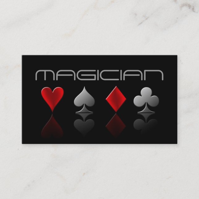 Magic Magician Card Poker Trick Unterhaltung Visitenkarte (Vorderseite)