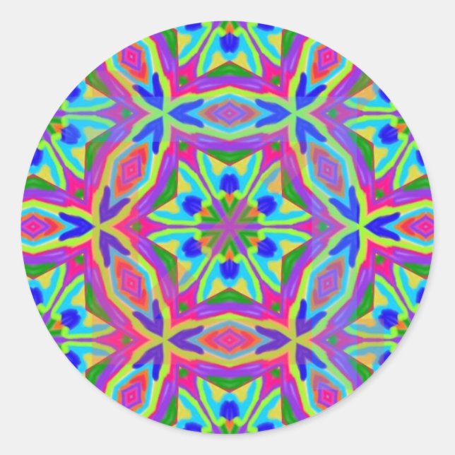 Magic Markers Mandala Runder Aufkleber (Vorderseite)