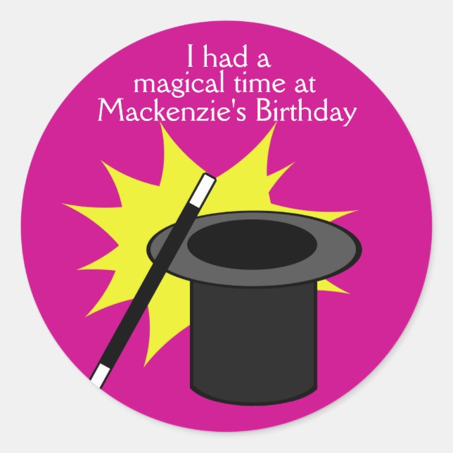 Magic Me Magician's Hat Runder Aufkleber (Vorderseite)
