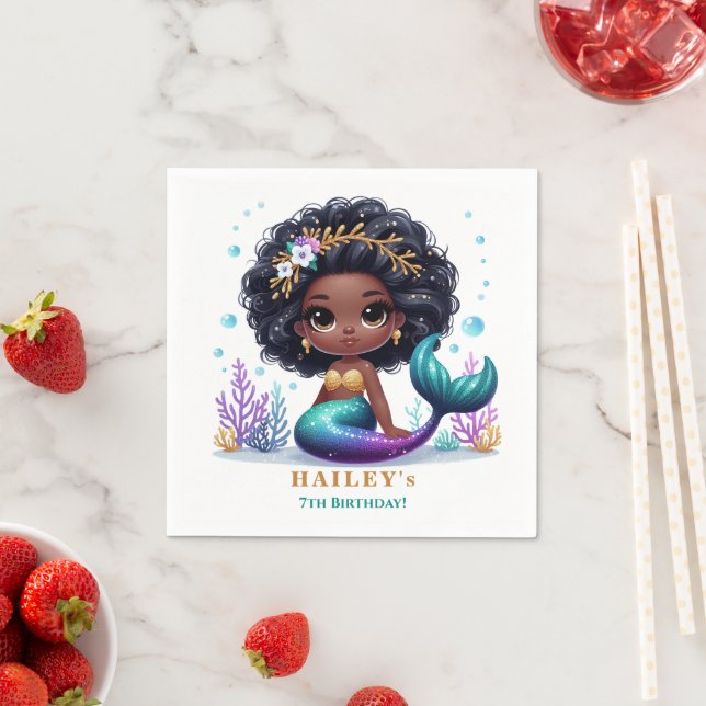 Magic Mermaid Birthday Party Serviette (Beispiel)