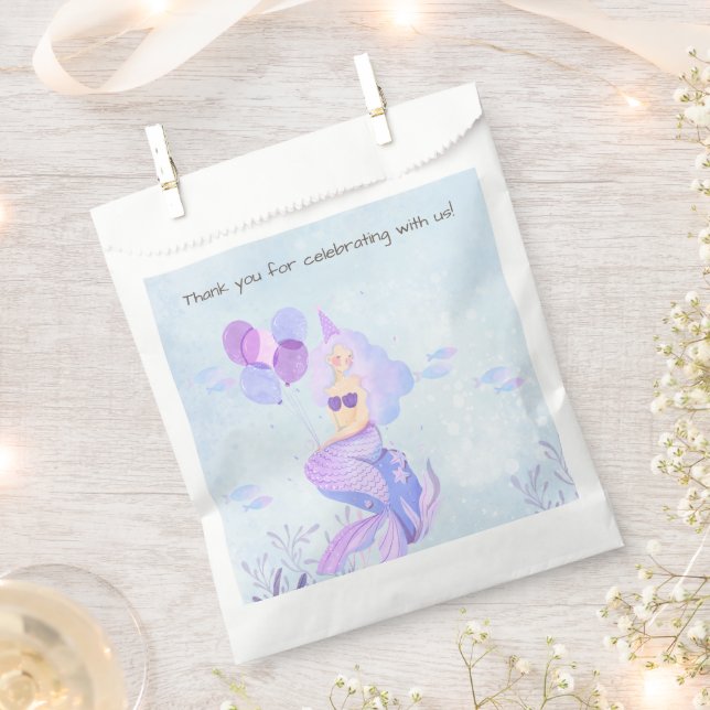 Magic Mermaid Thema Birthday Party Geschenktütchen (Ausgeschnitten)