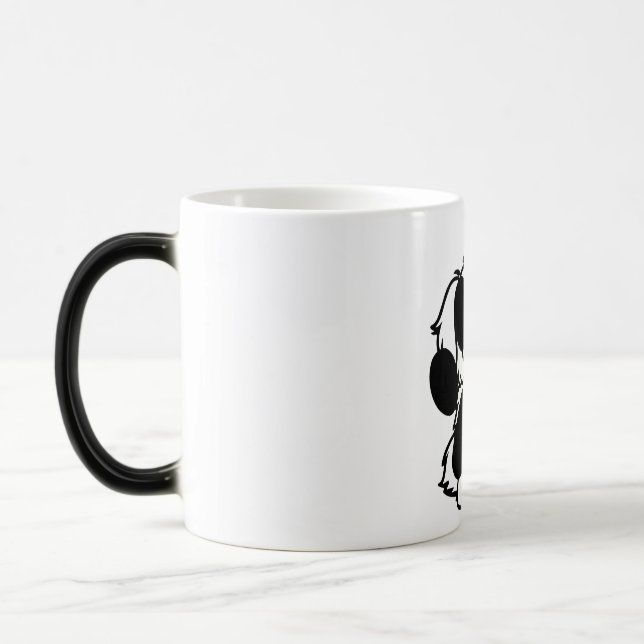 Magic Mignonne Mug de chien noir et blanc (Gauche)
