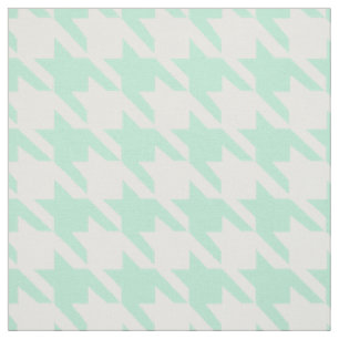 Magic Mint and White Hahnentrittmuster Pattetrn Stoff
