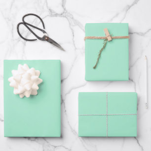 Magic Mint Solid Color Geschenkpapier Set