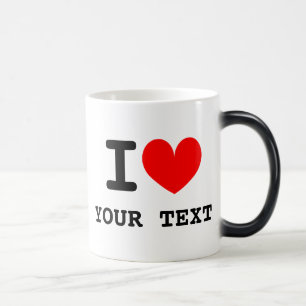 Magic Morceau personnalisé I coeur 11oz mug noir et bla