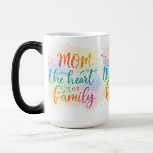 Magic Morphing Mug 15 oz - "Maman : le coeur de notre fa