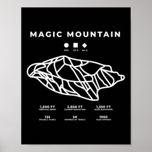 Magic Mountain Ski Snowboard Skifahren Idaho Skier Poster