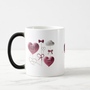 Magic Mug à cœurs en ballons 3D fantaisistes à changemen
