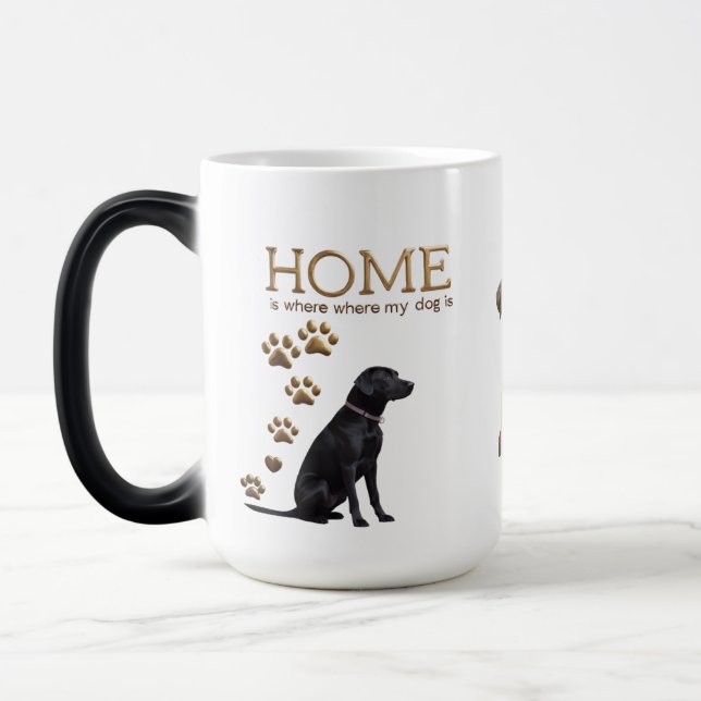Magic Mug Black Lab Gold Paw - Morphage 15oz (Gauche)