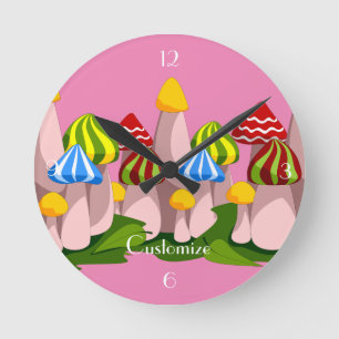 Magic Mushroom Cathedral Thunder_Cove Runde Wanduhr