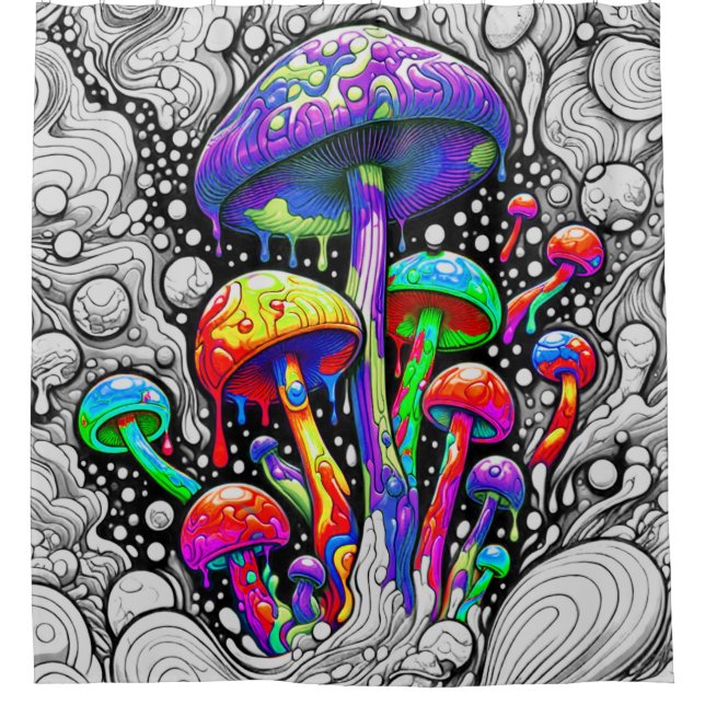 Magic Mushroom Duschvorhang (Vorderseite)