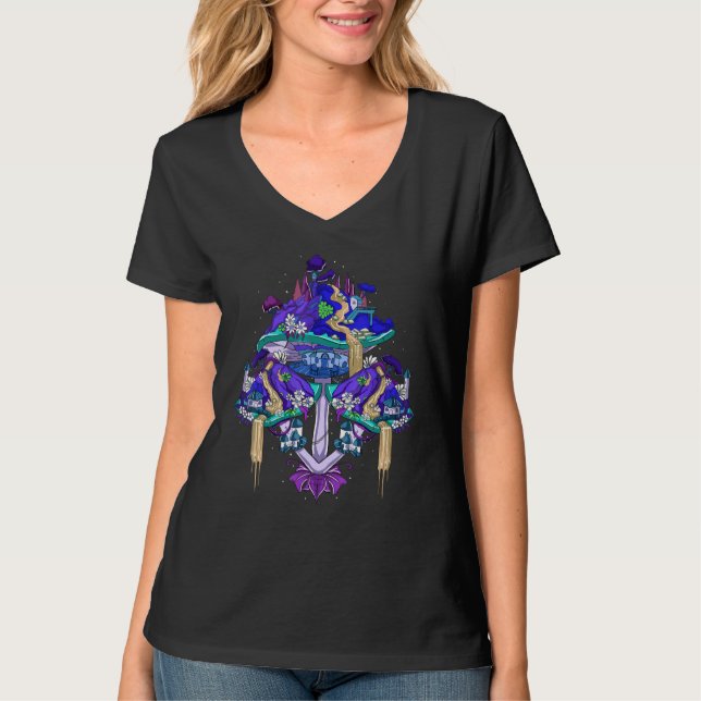 Magic Mushroom House Inspiriert Mushroom Kingdom R T-Shirt (Vorderseite)