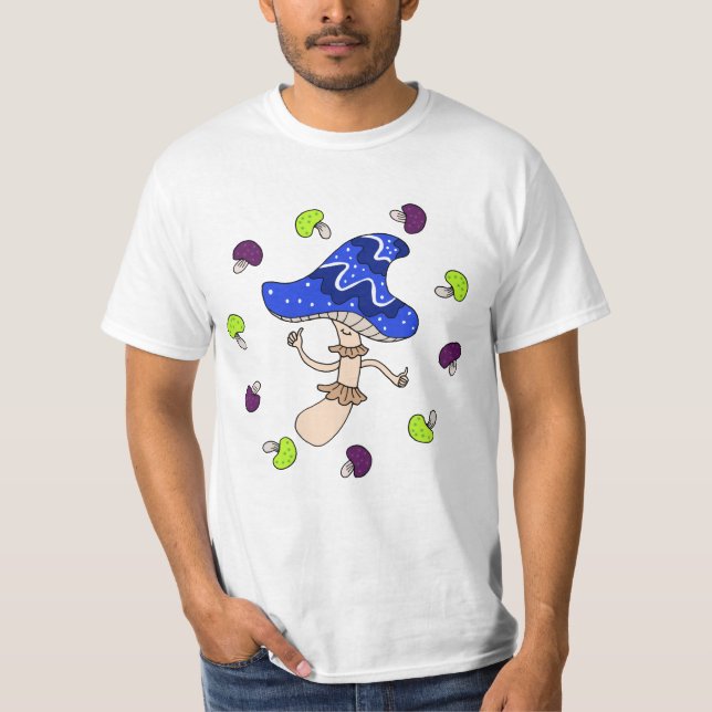 Magic Mushroom Lover Seltsame Pilzkunst T-Shirt (Vorderseite)