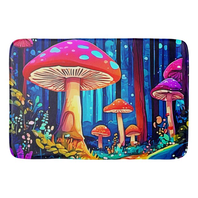 Magic Mushroom Path Design Badematte (Vorderseite)