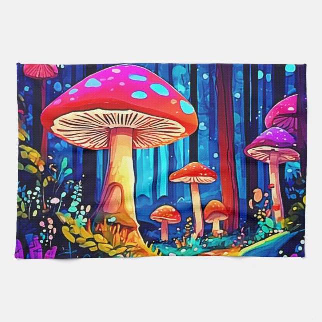 Magic Mushroom Path Design Geschirrtuch (Horizontal)