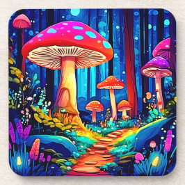 Magic Mushroom Path Design Getränkeuntersetzer