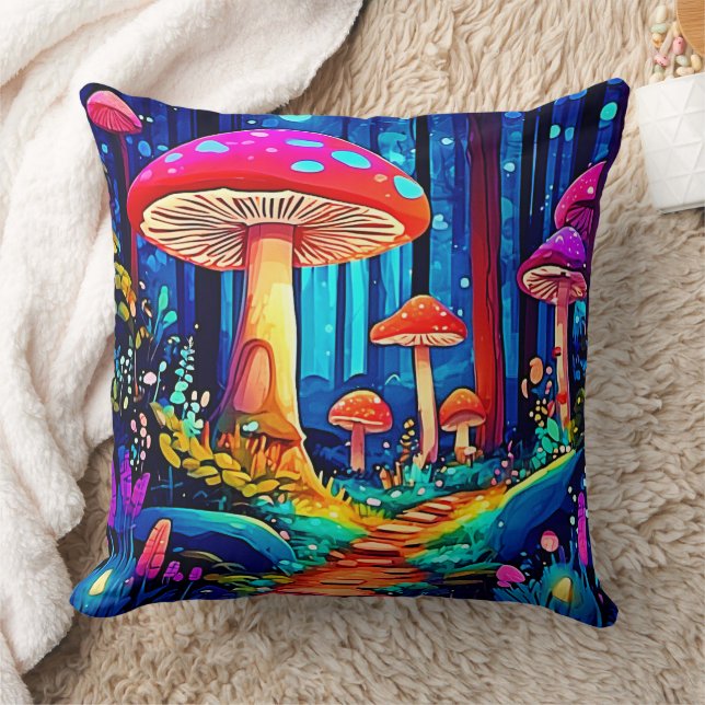 Magic Mushroom Path Design Kissen (Decke)