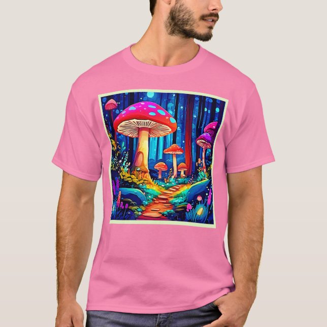 Magic Mushroom Path Design T-Shirt (Vorderseite)