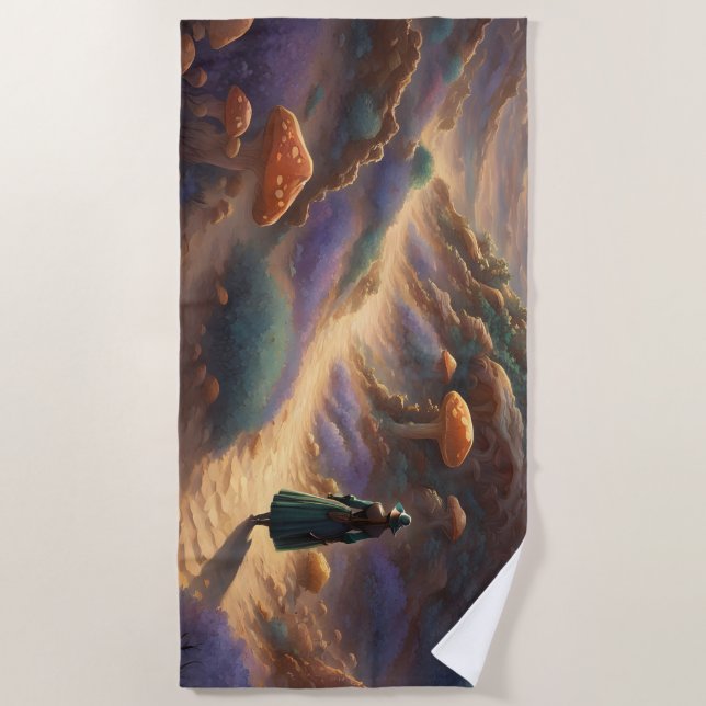 Magic Mushroom Planet Strandtuch (Vorderseite)