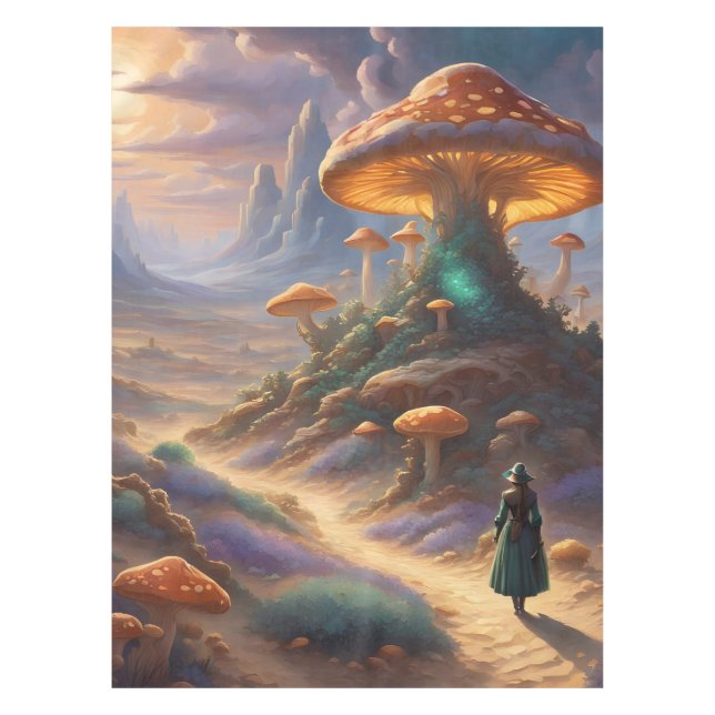 Magic Mushroom Planet Tischdecke (Vorderseite)